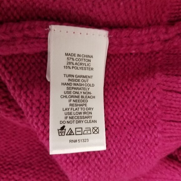 NEW Cece XS Pullover Sweater Crew Neck Cable knit Long sleeves in Passion Pink - Picture 8 of 9